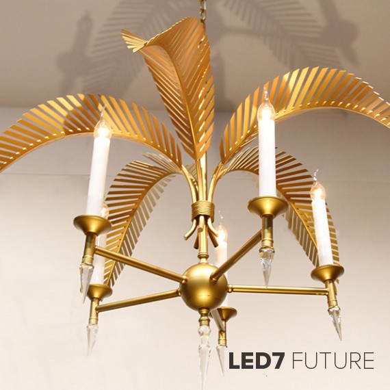 John-Richard - Palm Frond 5-Light Chandelier